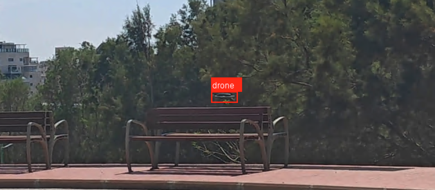 Bird vs. Drone Detection - YOLO bounding box around a drone in flight